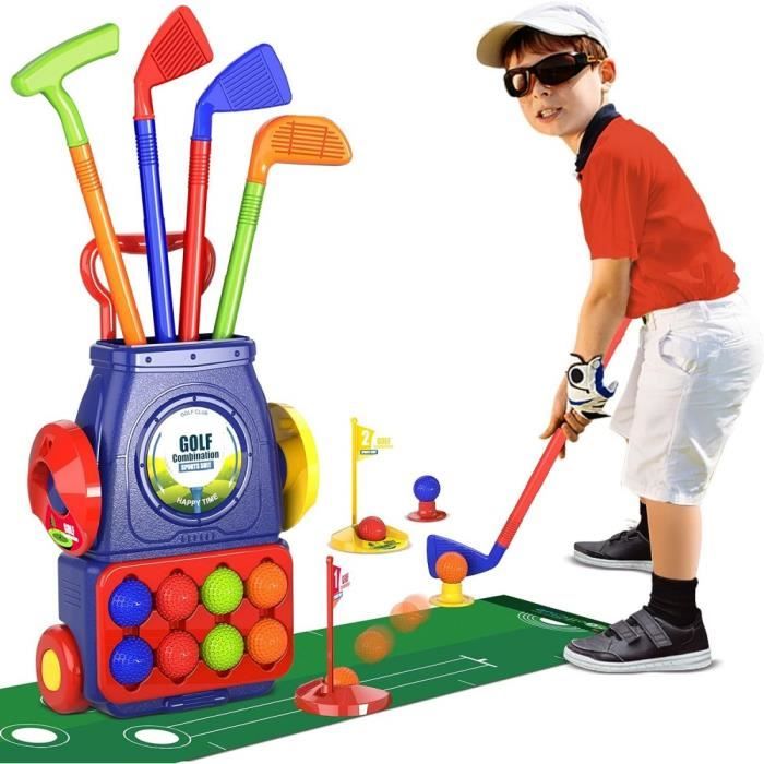 Ensemble de Jouets de Golf pour Enfants - Marque - Modèle - 4 Clubs de Golf - 8 Balles de Golf - Blanc