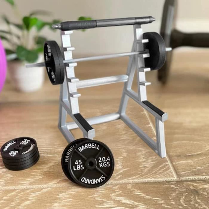 Porte-stylo Design Squat Rack - Décoration Bureau Fitness Avec Haltères Et Poids - Cadeau Pour Amateurs De Musculation