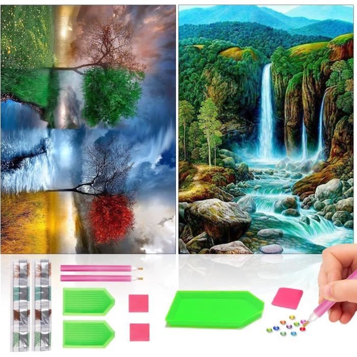Instarry 5D Diamond Painting Kit 60x40 Cm, Scenario Parco Forestale, Con Diamanti Rotondi 26 Facce, Tela HD, Per Decorazione Murale