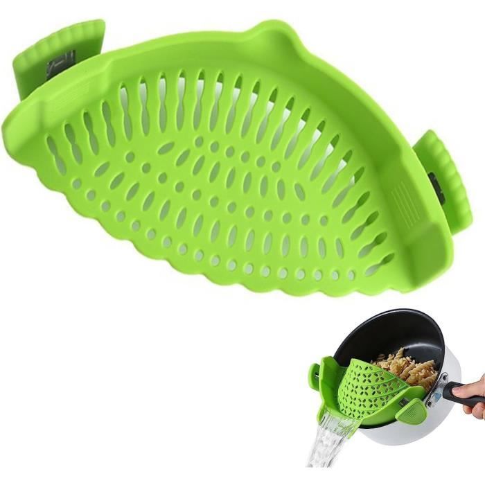 Passoire À Clipser En Silicone, Filtre Égouttoir Mains Libres Résistant À La Chaleur, Égouttoir