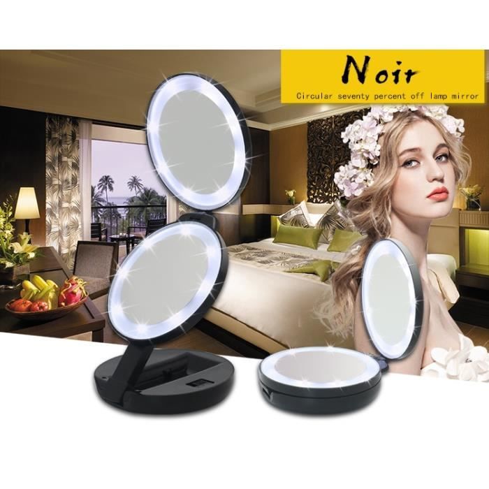 Dowry Miroir Grossissant Sur Pied X5 Miroir Maquillage Lumineux LED