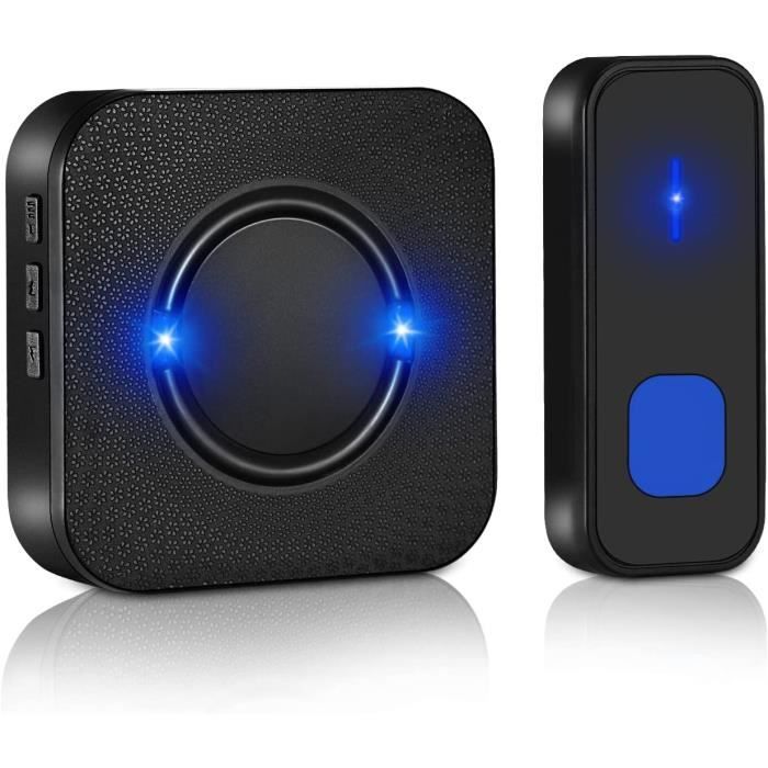 Sonnette Sans Fil,Sonnette De Porte Étanche Carillon Electronique,Kit