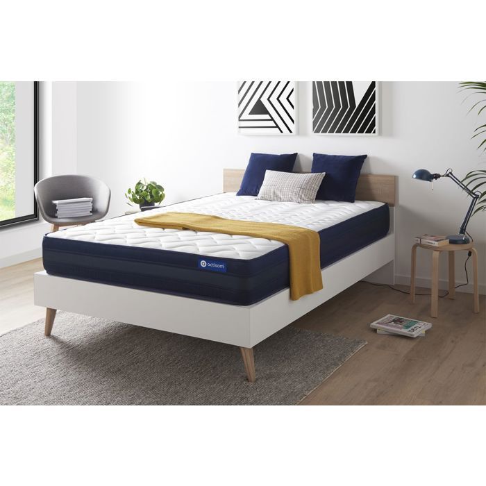 Matelas 140x190 Actilatex tech Latex et mémoire de forme - 24 cm - Très ferme - 5 zones de confort
