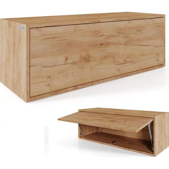 Armoire Suspendue 100 X 35 X 35 Cm Armoire Murale Pliante Pour Salle De Bain Couloir Salon Armoire Murale Cdiscount Maison