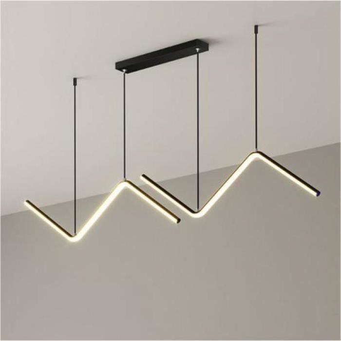 Lustres À LED Pour Table Manger Cuisine Moderne Longue Suspension Luminaire Créatif Loft Décor À La Maison Suspension Lampe Le Noir