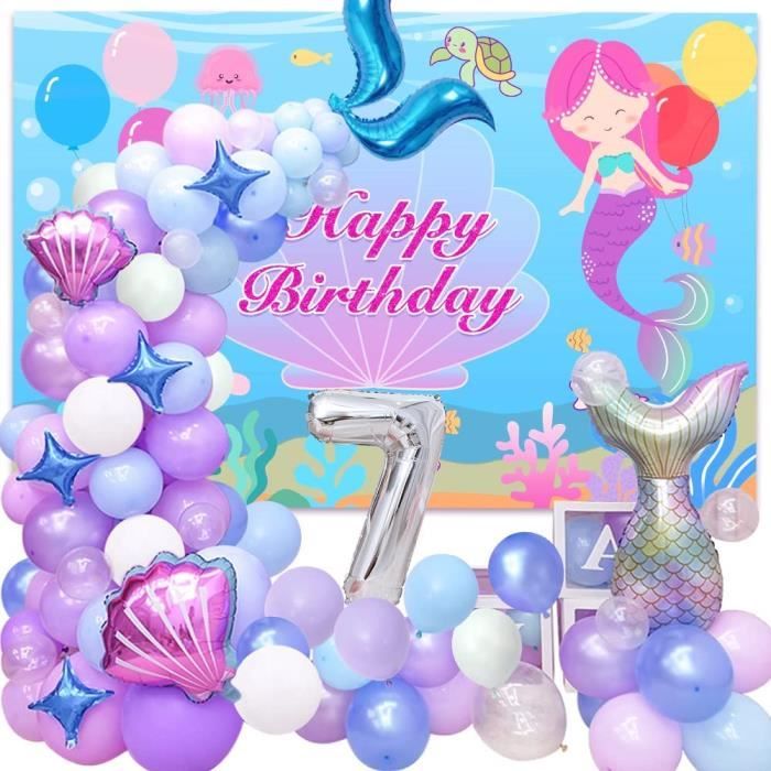Sirene Anniversaire Decoration Fille 7 Ans Kit De Guirlande De Ballons De Sirene Ballons De Queue De Sirene Ballon En Alu 314 Cdiscount Maison
