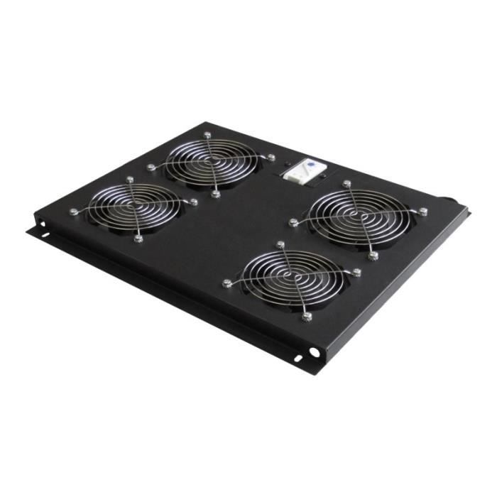 WP RACK Tiroir pour ventilateur en rack avec 4 ventilateurs de refroidissement thermostat CA 230 V RAL 9005 - vue 2