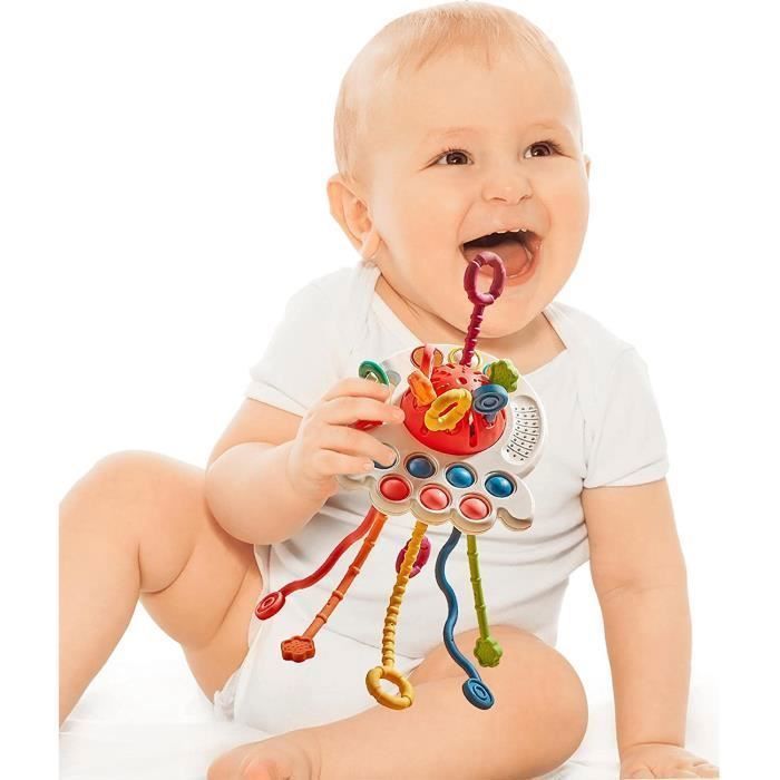 Baby Pull String Interactive Toy,UFO Silicone Pull String Activity Toy ...