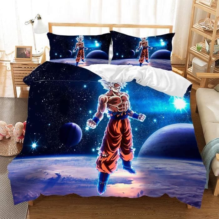 DRAGON BALL Z Housse De Couette Réversible + Taie D'oreiller Parure De