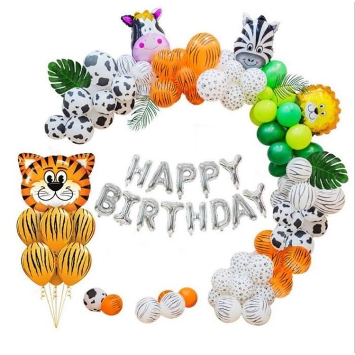 Jungle Decoration Anniversaire Garcon Safari Deco Anniversaire Banniere Joyeux Anniversaire Animaux Safari Jungle Ballons Pour Cdiscount Maison