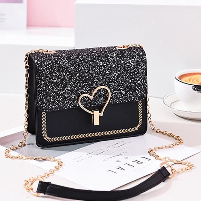 Sac à main Femme /Sac bandoulière Femme très Tendance Chic en Cuir  Synthétique - Noir - Achat / Vente Sac à bandoulière Femme Sac - Cdiscount