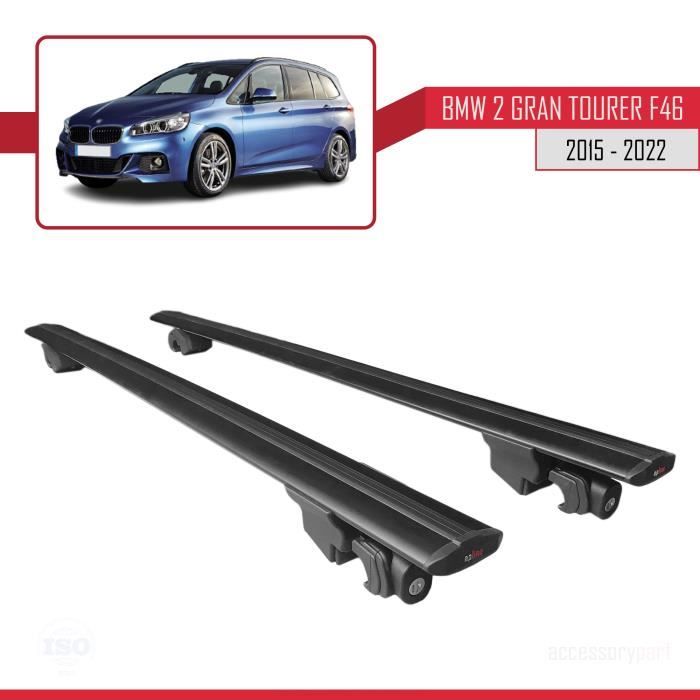 Compatible avec BMW 2 Series Gran Tourer (F46) 2015-2022 HOOK Barres de Toit Railing Porte-Bagages de voiture Avec verr. Alu NOIR