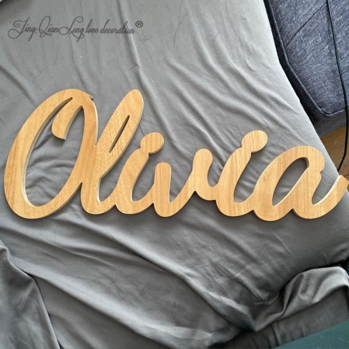 Panneau Nom Personnalisé En Bois - 20 à 150 Cm | Décoration Murale Anniversaire, Mariage