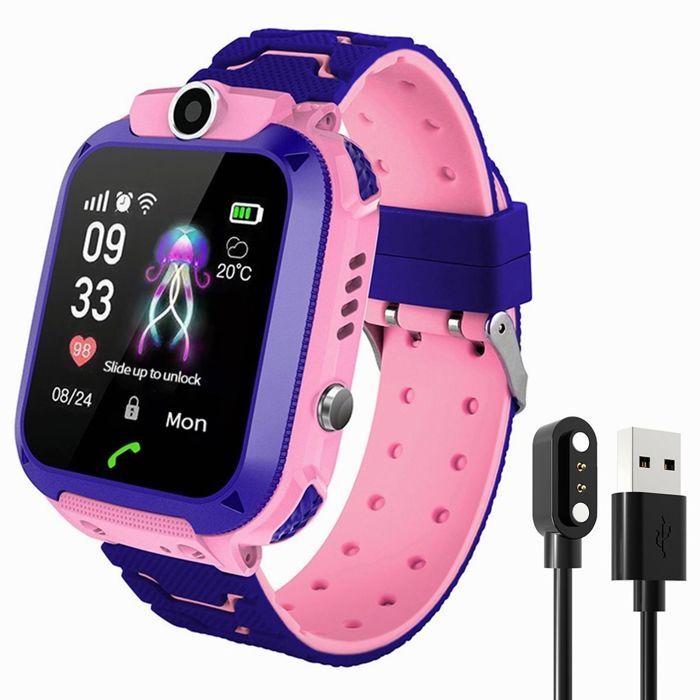 Montre connectée pour enfant waterproof violet avec géolocalisation