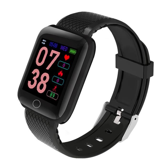 Bracelet Intelligent 2 En 1 + Écouteurs Sans Fil Intégrés | Écran 0.96" Couleur, Suivi Santé, Appels, Sport - Bracelet Connecté Noir Acier