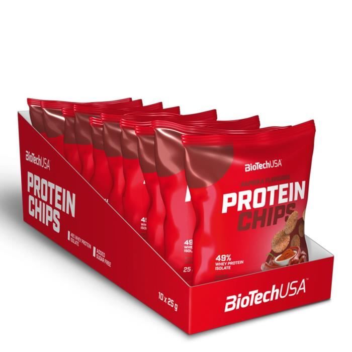 Chips protéinées Protein Chips Paprika Boite de 10 Cdiscount Sport