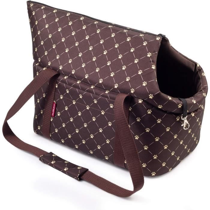 Comparer les prix de Sac de transport pour chiens Sac de transport pour chats, marron, Nouveau, S 34 x 22 x 26 cm,  impression de petites pattes de chien