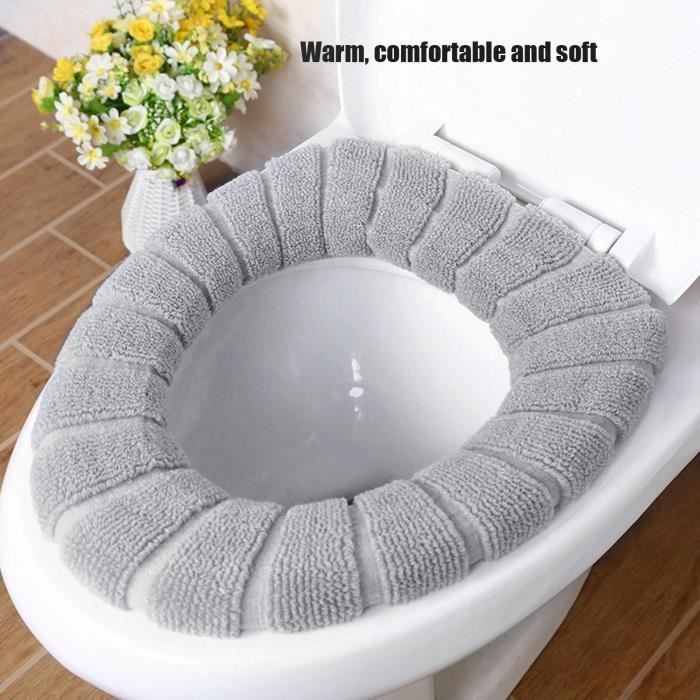 Housses De Siège De Toilette Avec Bouton,Housses De Siège De WC,Lavable