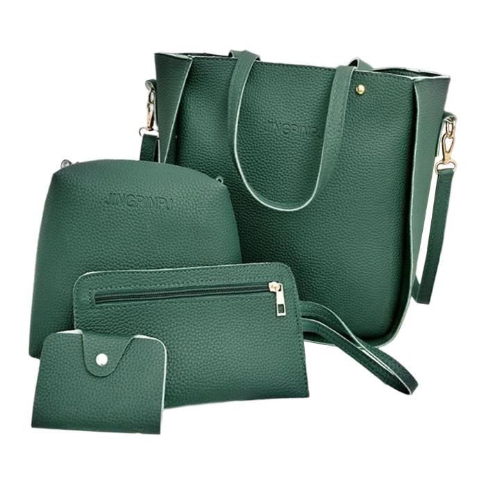 Lot de 4 sacs ?� main en cuir PU pour femme Ensemble sac ?� main pratique Bracelet Restez organis?� 