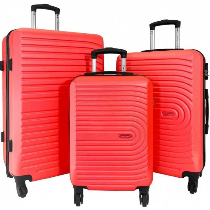 Lot De 3 Valises Vintage Revelation - Cuir Rouge - Bon état Mais Odeur - Pas De Roues