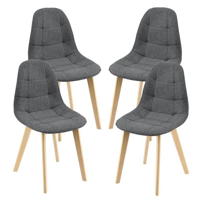 Lot de 4 Chaises de Salle à Manger Kopparberg 86 x 53 x 47 cm Gris Foncé