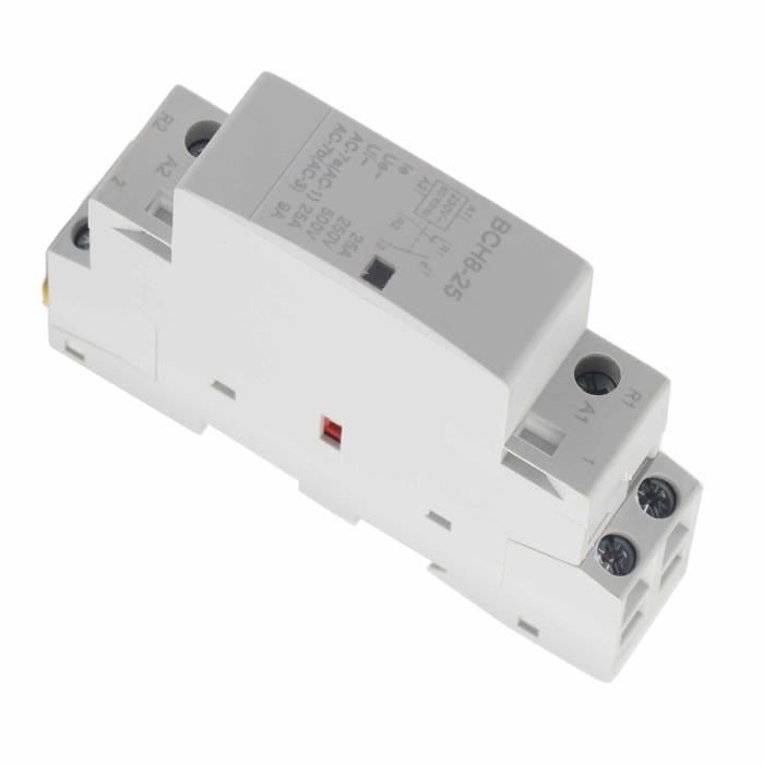 Contacteur AC, 220V / 230V 2P 20A 1NO 1NC Contacteur AC domestique DIN Rail Mount Accessoires, pour les applications domestiques, montage sur rail DIN