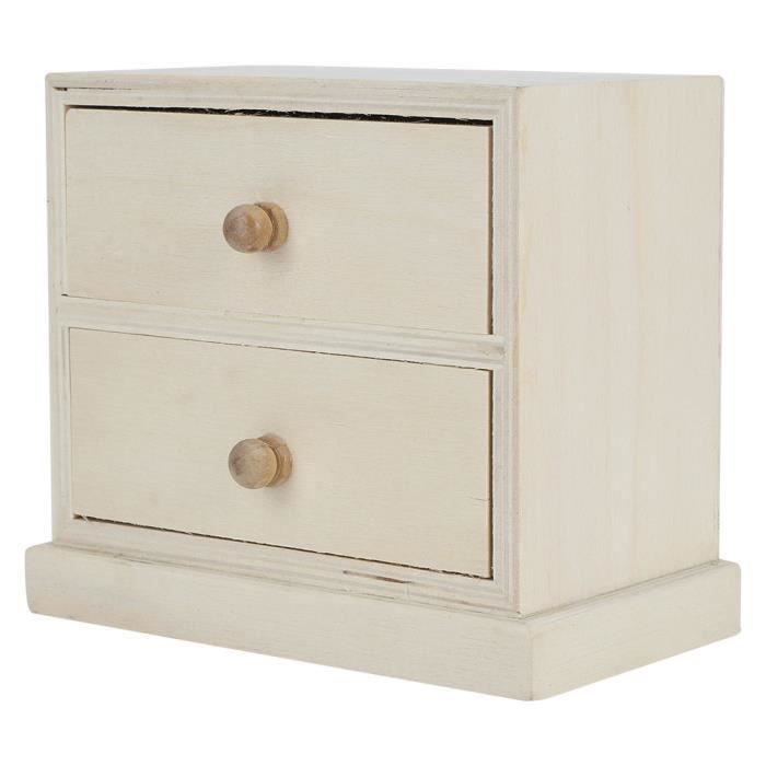Boîte De Rangement Bureau En Bois Massif - Présentoir Haut - Organisateur Tiroirs Pour Papeterie, Bijoux, Petits Objets