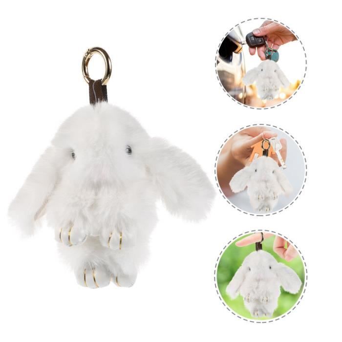 Lot De 3 Porte-clés Lapin En Peluche - Fourrure Douce, Environ 6x5 Cm, Pour Enfants