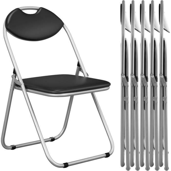 GIANTEX Lot de 6 Chaise Pliante en Métal Rembourrés Fauteuil de Conférence Portable avec Poignée pour Bureau/Salle à Manger/Salon