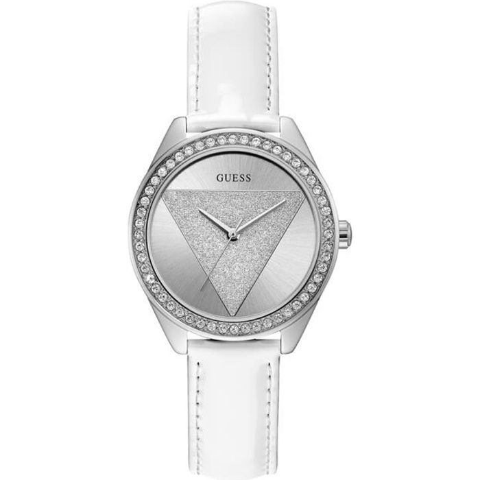 GUESS Montre Femme -  - Tri Glitz W0884L2 - Acier inoxydable - Cuir - Quartz 