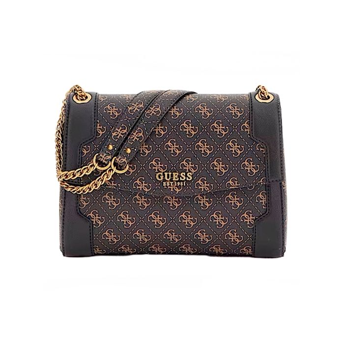 GUESS Ajiona Convertible Flap Crossbody Bag Brown Logo [236889] - sac à épaule bandoulière sacoche