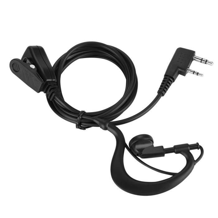Casque Oreillette Talkie-Walkie Avec Micro Et Bouton PTT - Compatible Baofeng, Kenwood, Etc. | Câble 150 Cm