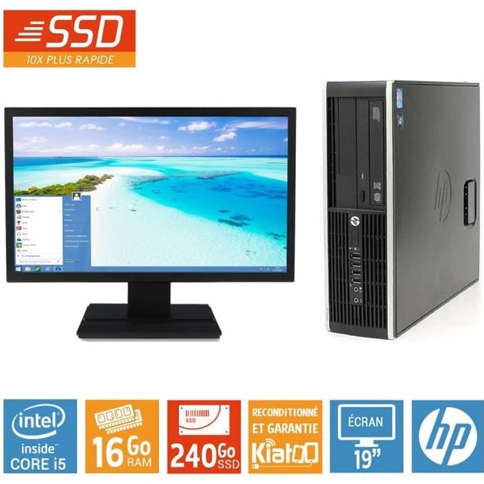 Ordinateur de bureau HP ELITE 8100 intel core I5 ram 240 go disque dur ssd TFT 19 pc de bureau reconditionnée W10 - vue 2