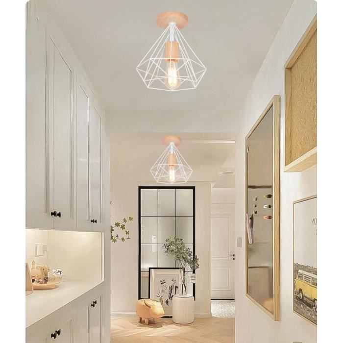 U-do Lot de 2 Plafonnier Retro en Métal Couloir,6 lampes Lampe