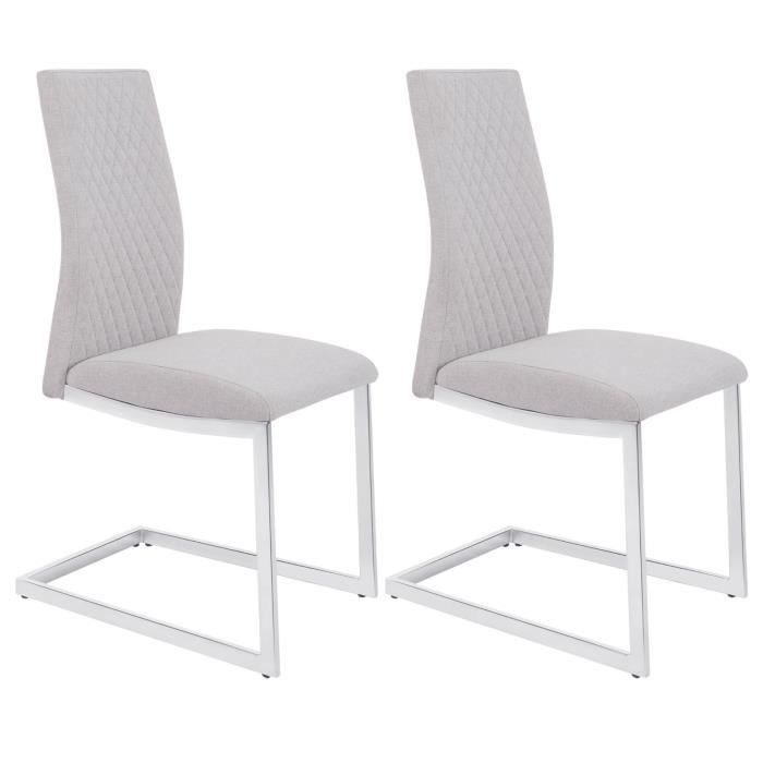 IDIMEX Lot de 2 chaises de Salle /à Manger ou Cuisine Dora avec Assise rembourr/ée et pi/ètement chrom/é rev/êtement synth/étique Noir