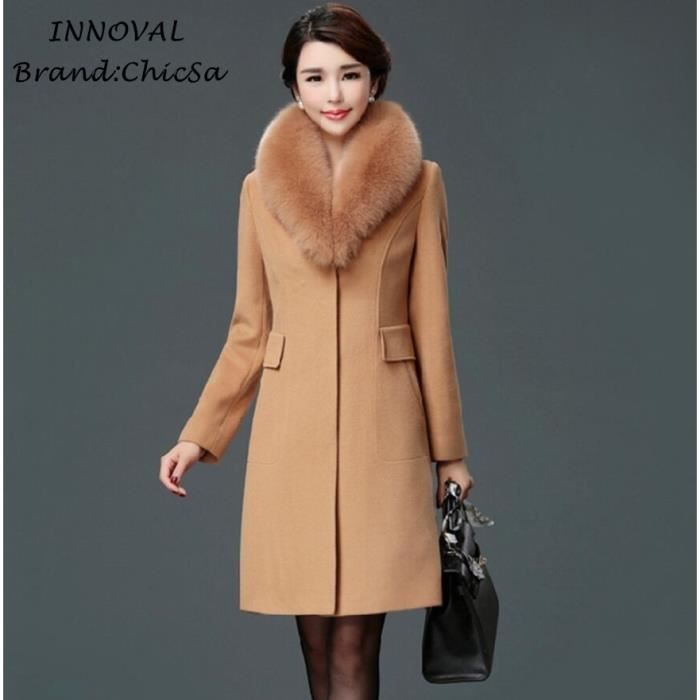manteau laine et cachemire femme