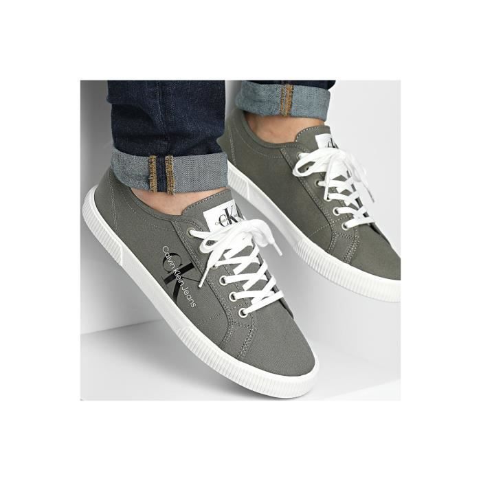 Baskets toile Essential Calvin klein Homme Vert Cdiscount