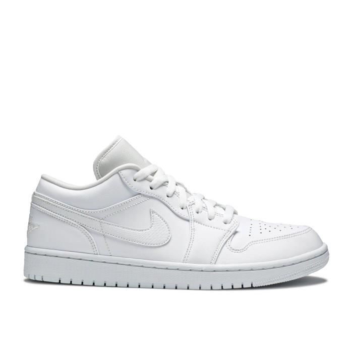 Basket Nikes Airs Jordan 1 Low Triple White Blanc Blanc Cdiscount Chaussures Basket Nikes Airs Jordan 1 Low Triple White Blanc Blanc Cdiscount Chaussures