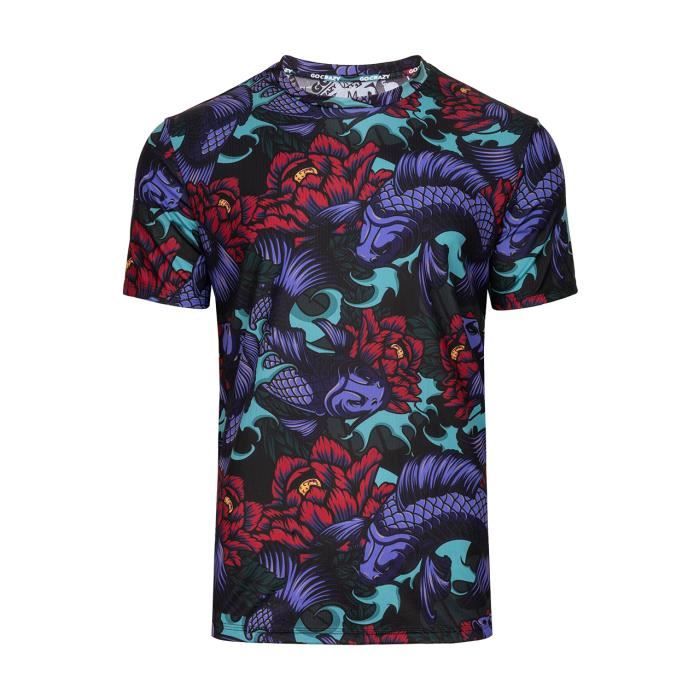 Beokeuioe T-shirt à Manches Courtes à Impression Musculaire