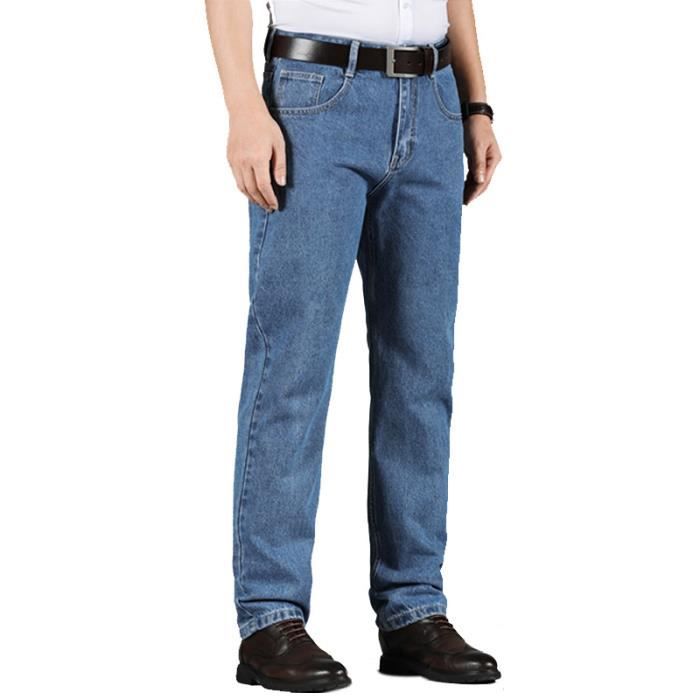 Jean Homme,Jeans Homme Regular en Coton Coupe Droite,Classique Pantalon Homme Jeans pour Orintemps et Automne-Bleu Clair