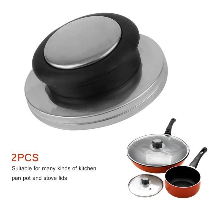 2PCS en acier inoxydable Casserole Boutons Pan Cookware Pot Couvercle boutons de remplacement 