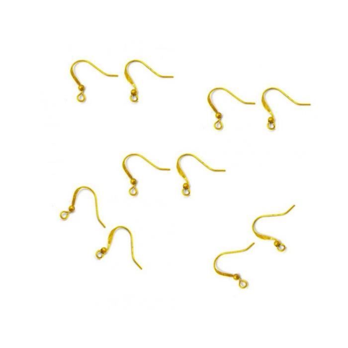 Accessoires création crochets boucle doreille attache 15 mm (5 pièces) Doré