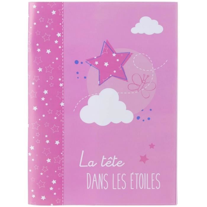 Protege Carnet De Sante Personnalisable La Tete Dans Les Etoiles Rose Cdiscount Puericulture Eveil Bebe