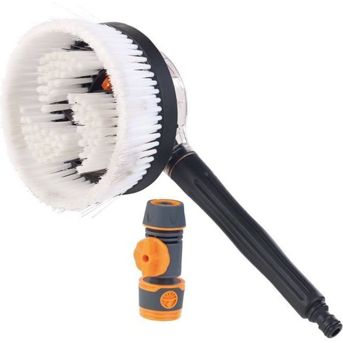 Brosse rotative spécial lavage auto pour tuyau d'arrosage