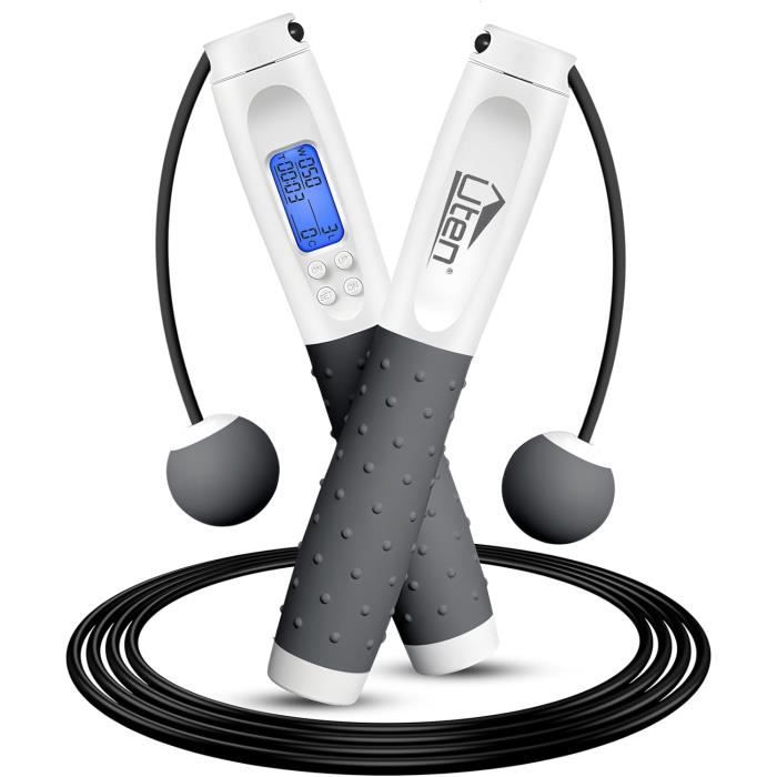 Corde à Sauter Sans Fil Intelligente avec Compteur, Corde a Sauter Sans Fil Sport, Poignées Antidérapantes Jump Rope Réglable pour Fitness Adulte,Enfant (noir Corde à Sauter Sans Fil Intelligente avec Compteur, Corde a Sauter Sans Fil Sport, Poignées Antidérapantes Jump Rope Réglable pour Fitness Adulte,Enfant (noir