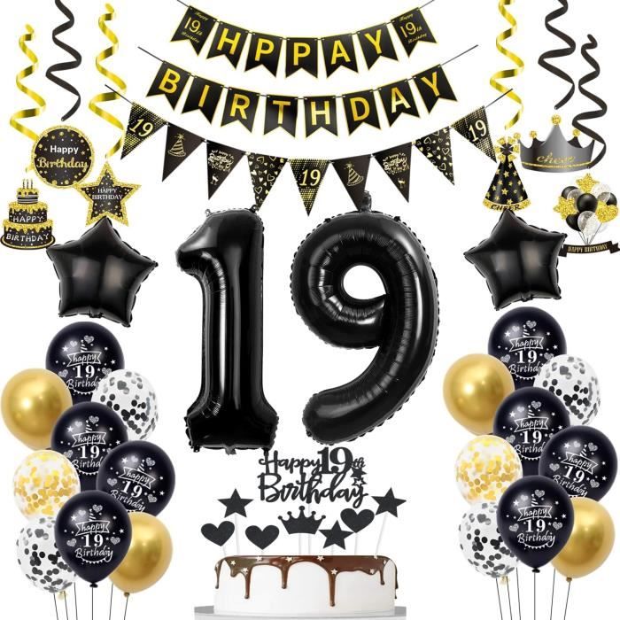 Decoration Anniversaire 19 Ans Garçon, Ballon 19 Ans Anniversaire Fille