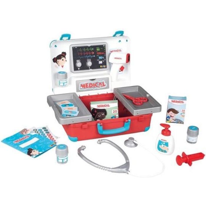 Smoby+-+Malette+medicale++-+Nombreux+accessoires+de+medecin+-+Des+3+ans+-+Fabrique+en+France