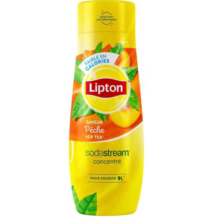 SODASTREAM 30011736 - Concentré Lipton Ice Tea saveur Pêche 440ml - Bouchon doseur