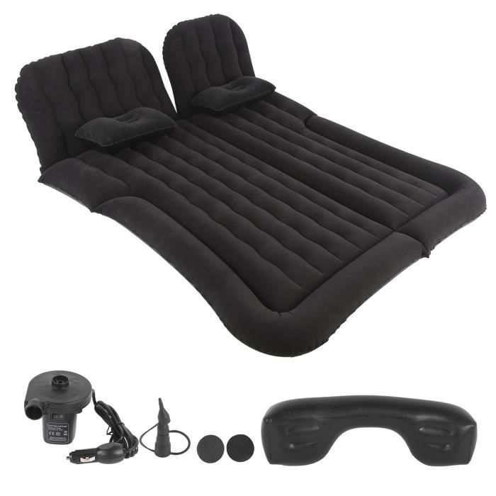 Matelas gonflable 12V Pompe électrique avec surface de flocage pour SUV MPV RV (Noir)