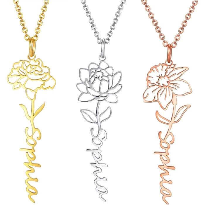Collier Personnalisé Prénom Stéphanie - Chaîne Argentée 41-45 Cm, Métal, Bijou Simple Et Féminin